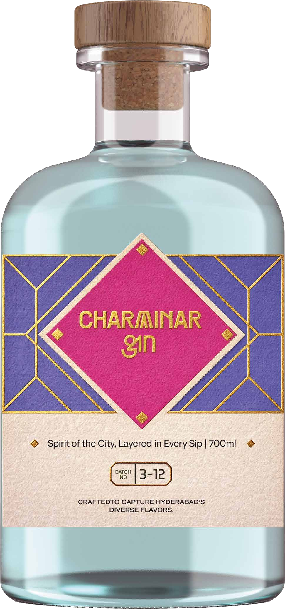 Charminar Gin — 700ml bottle with diamond label